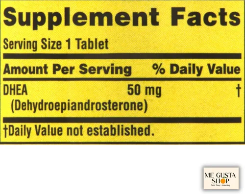 Vista 2 de Spring Valley DHEA 50 mg 50 comprimidos, paquete de 2 100 en total + pegatina me Gusta