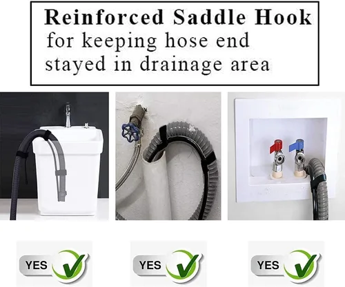 Vista 2 de Conjunto de guía de manguera de drenaje de forma ajustable universal para fregadero de cocina, lavadero, bañera, lavadora, soporte de manguera