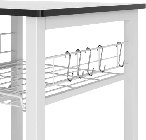 Vista 5 de SogesHome Estante de 4 niveles para microondas, estante organizador de almacenamiento de cocina, aperitivo de café para el hogar, cocina, sala