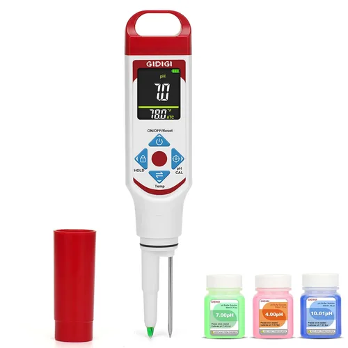Vista 7 de Medidor de pH Digital Electrónico para Alimentos Probador de pH para Fermentación Kits de Solución de Calibración de Tampón de pH de 3*50ml Sonda