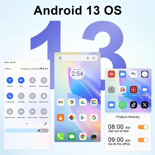 Vista 6 de KXD Teléfonos Android desbloqueados A10, pantalla HD de 6.6 pulgadas, teléfono inteligente barato, 8 GB+128 GB/TF 256 GB expandir, Octa-Core Android