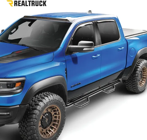 Vista 2 de Escalones Nerf RealTruck para RAM Longitud de Cabina, Acero de Servicio Pesado, Negro Texturizado D0984CC-TX Compatible con 2009 - 2015.5 Dodge