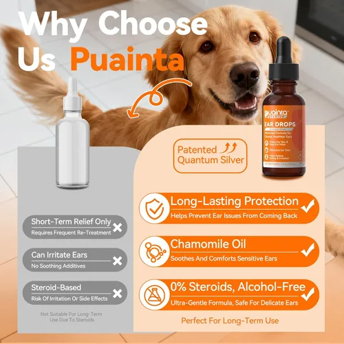 Vista 8 de Limpiador de oídos para perros con toallitas para los dedos, gotas naturales para oídos y tratamiento de infecciones, solución de limpieza de oídos