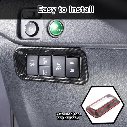 Vista 5 de Marco de botón de interruptor de ajuste de luz antiniebla para Honda Pilot 2016-2022/Ridgeline 2017-2023/Passport 2019-2023, accesorios protectores