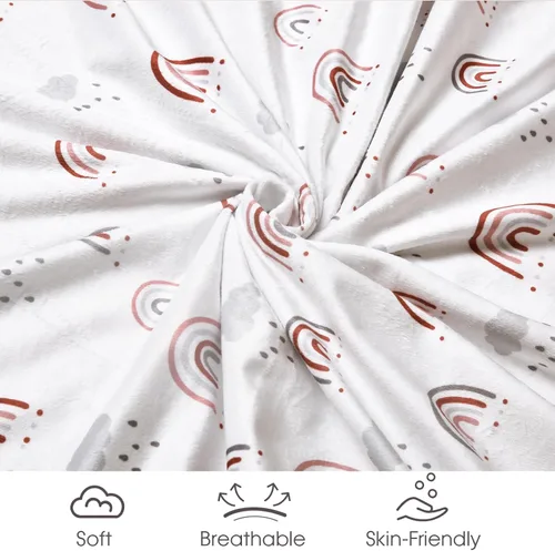 Vista 4 de david's kids Manta de microforro polar Minky para niños y niñas con doble capa y puntos elevados relajantes, transpirable y suave manta de recepción