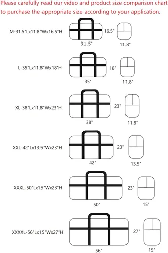 Vista 7 de Bolsa de lona de almacenamiento extra grande con cremalleras y asas, bolsa de lona plegable grande para viajes