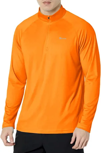 Vista 6 de Men's UPF 50+ Rash Guard 1/4 Zip Stand Collar Swim Shirt Long Sleeve Berry Conservar