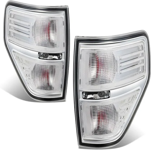 DNA MOTORING Par de luces traseras estilo OE compatibles con modelos F150 Styleside 2009-2014, carcasa cromada, lente transparente, TL-ZTL-006CHCL