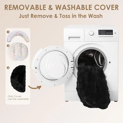 Vista 6 de EHEYCIGA Sofá cama suave para gatos de interior, cama extra pequeña esponjosa para perros con funda extraíble lavable, sofá para mascotas, Negro