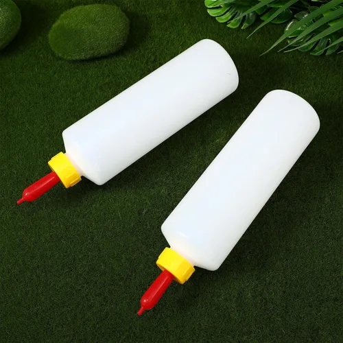 Vista 6 de Tofficu Botella de leche de cordero de 8 onzas con tetina antimordedura para cabras bebés y ganado pequeño, botella de plástico duradero