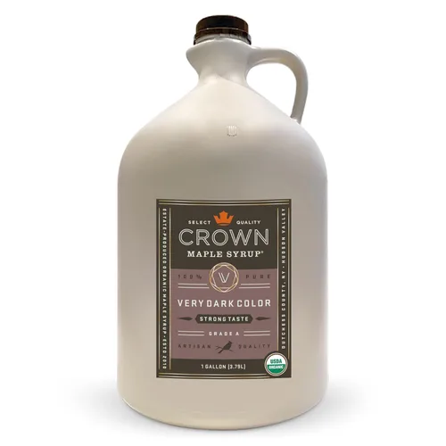 Vista 5 de Crown Maple Color ámbar, jarabe de arce orgánico de sabor rico, 12.7 onzas líquidas, adobos de sabor, cócteles, panqueques, calabaza y tocino