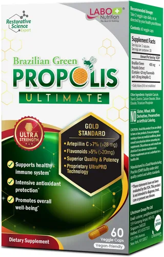 Vista 10 de LABO Nutrition Propóleos verdes brasileños Ultimate – Extracto de propóleo con 28 mg de artepilina C y 5% flavonoides suplemento natural de abeja