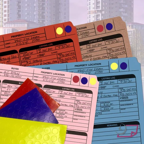 Vista 4 de NextDayLabels - Carpeta de listado de bienes raíces - Lista de panel derecho, preimpresa en cartulina duradera con lista de verificación de cierre
