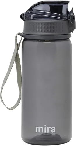 MIRA Botella de agua Tritan de 17 onzas, botella deportiva sin BPA con tapa abatible segura, boquilla para beber de fácil flujo