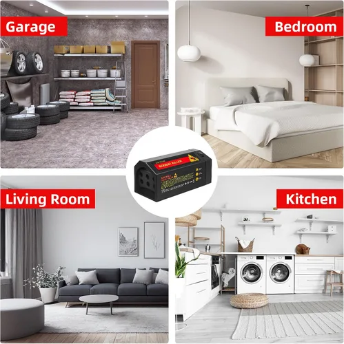 Vista 6 de Paquete de 2 trampas eléctricas para ratones, potentes trampas para ratas en interiores para hogares con puerta antiescape, eficaz y reutilizable