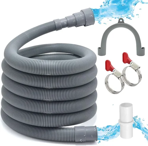 Vista 8 de TTFLEX Manguera universal de drenaje para lavadora, kit de extensión de manguera de drenaje para lavadora con 1 adaptador de extensión y 2