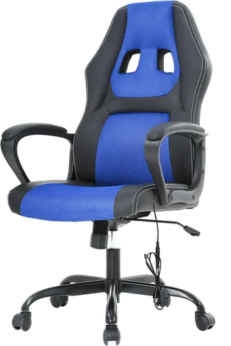 Vista 15 de PayLessHere Silla ergonómica de oficina para videojuegos, silla de computadora con soporte lumbar, silla ejecutiva ergonómica de piel sintética
