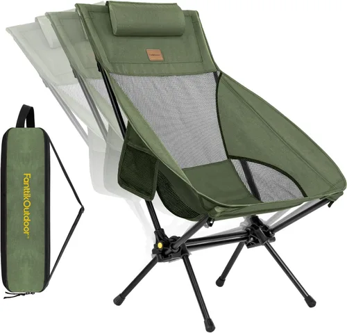 Vista 11 de FanttikOutdoor Zeta L8 Max - Silla de campamento, portátil y ligera, multiángulo ajustable, silla plegable con bolsa de transporte para campamento