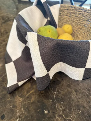 Vista 5 de Paquete de 2 Paños de cocina de doble cara Microfibra de tejido gofre Altamente absorbente Lazo para colgar Paños de cocina