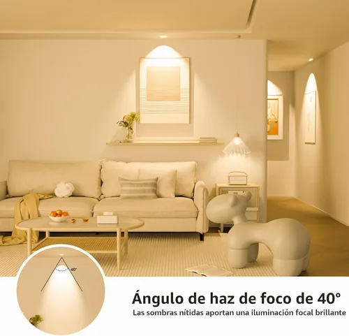 Vista 5 de Lepro Bombilla LED GU10 regulable, bombillas halógenas equivalentes a 50 W, 5.5 W, 3000 K, repuesto de luz cálida suave para iluminación de riel