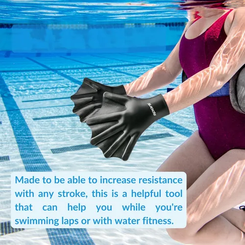 Vista 3 de Sporti Swimming Aquatic Gloves, Silicone Training Gear, Water Resistance Webbed Gloves for Swimming, Diving, Water Aerobics