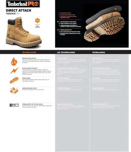 Vista 7 de Timberland PRO Direct Attach - Puntera suave aislada impermeable para hombre, 6.0in