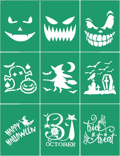 Vista 11 de JAJADO Plantilla de pantalla de seda con texto en inglés "Hello Fall", plantillas adhesivas reutilizables de otoño, transferencia de malla de tiza