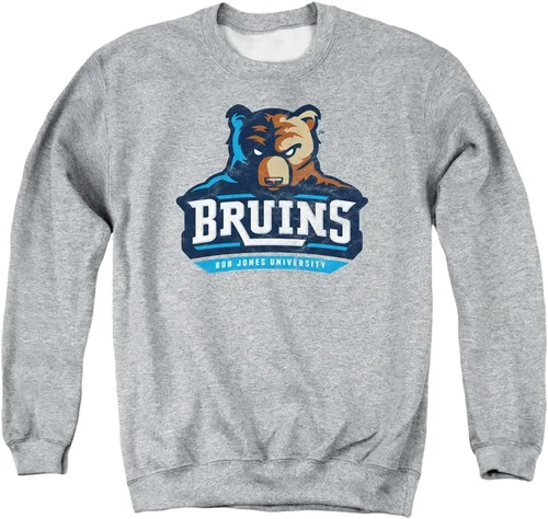 LOGOVISION Bob Jones University - Sudadera unisex con cuello redondo y logotipo primario envejecido