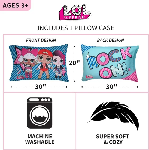 Vista 3 de Franco Funda de almohada de microfibra súper suave para niños, 20 x 30 pulgadas, LOL Surprise
