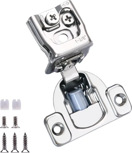 Vista 13 de Bisagras de cierre suave, paquete de 10 5 pares de bisagras superpuestas de 1 pulgada de cierre automático para armarios de cocina, marco frontal