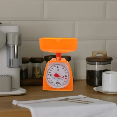 Vista 6 de Báscula de cocina mecánica con pantalla de dial, báscula de peso de porción precisa para uso de alimentos y laboratorio, encimera de cocina