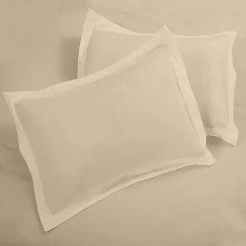 Vista 4 de ROYALE LINENS Juego de funda de edredón color arena tamaño King Juego de funda de edredón suave King 3 piezas de funda de edredón doble cepillado