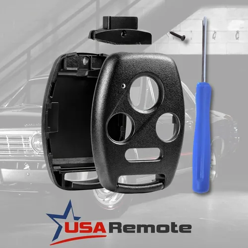 Vista 2 de No se requiere corte - Funda y almohadilla para llavero de entrada sin llave para Honda 2003-2012 Accord / 2006-2013 Civic EX / 2009-2015 Pilot