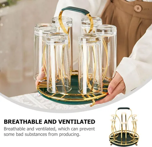 Vista 3 de Alipis Soporte de taza de hierro resistente para tazas decorativo para pared (estante para taza de té y café)