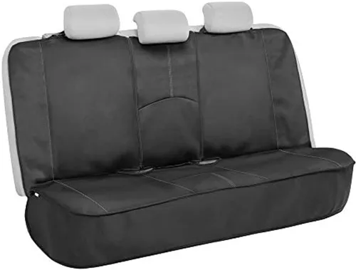 Vista 2 de Motor Trend SpillGuard - Funda impermeable para asiento trasero de automóvil, costuras grises y SpillGuard fundas impermeables para asientos