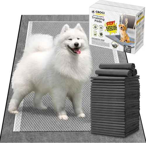 Vista 10 de CROCI Almohadillas para orina de cachorro de 22 x 22 pulgadas, almohadillas de carbón para cachorros con control de olores y almohadillas súper