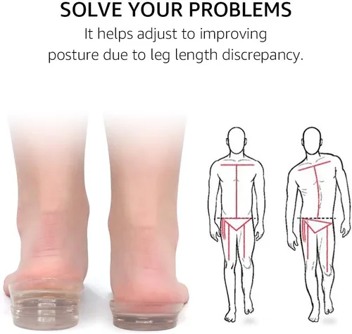Vista 2 de Dr.Foot - Plantillas ajustables de 5 capas de aumento de altura, insertos de cojín de talón de silicona para hombres y mujeres, insertos