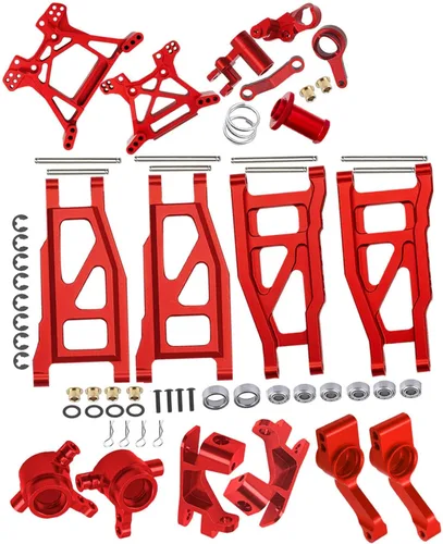 Vista 7 de Pieza de actualizaciones para 1/10 Rustler 4x4 VXL/Rustler 4x4, brazo de suspensión de aleación, bloque de ruedas, bloques de dirección, portadores