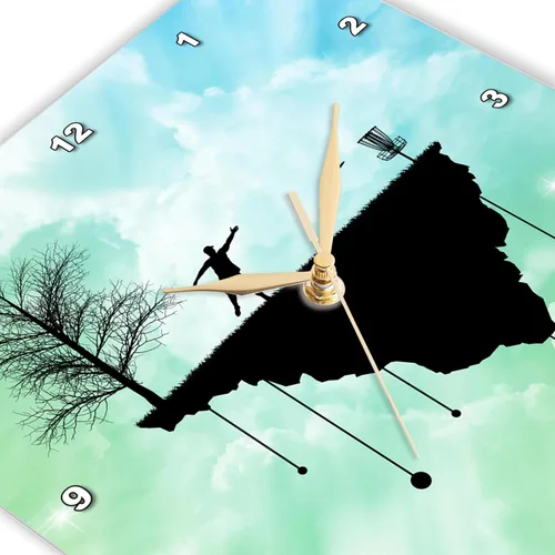 Vista 3 de 3dRose Putt Plastic in Its Place-disc Golf Silhouette Putting with Blue Skies Reloj de pared, 10 x 10 2-Azul