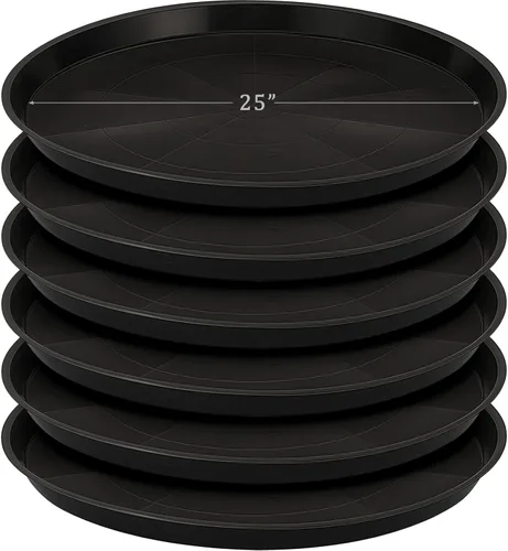 Vista 15 de Eccliy Paquete de 6 platillos de plástico resistentes para macetas, platillos grandes para macetas, bandejas de agua de plástico para interiores