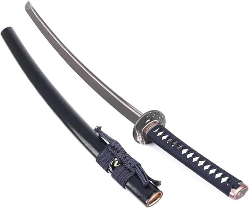 Vista 12 de siwode Katana hecha a mano de espiga completa, afilada, aleación Tsuba japonesa samurái, acero de alto carbono 1060, T10 1095, 40 pulgadas