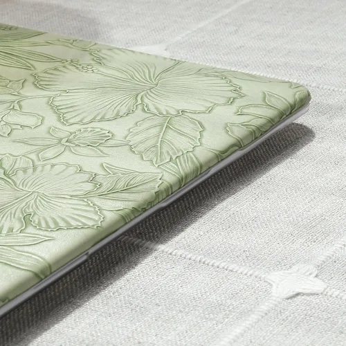 Vista 6 de iCasso - Funda compatible con MacBook Air de 13 pulgadas, versiones 2020-2018 A2337 M1 A2179 A1932, carcasa rígida de plástico con textura de cuero