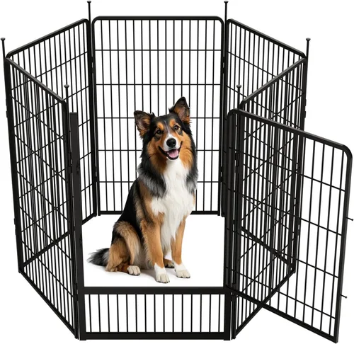 Vista 26 de SunsGrove Corralito para perros para exteriores, resistente de 24 pulgadas, 2 paneles, corralito de juego para cachorros, para interiores, valla