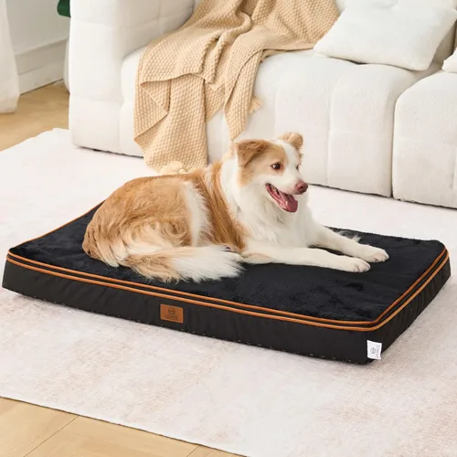 Vista 26 de LIORCE Cama grande para perros de espuma viscoelástica, camas ortopédicas de 4 pulgadas de grosor para perros grandes, cama impermeable para perros