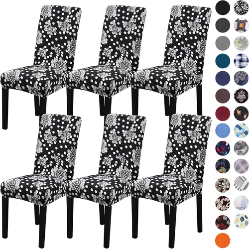Vista 57 de Sufdari Juego de 2 fundas para sillas de comedor, fundas para sillas de cocina, fundas para sillas Parsons, protectores de sillas de elastano