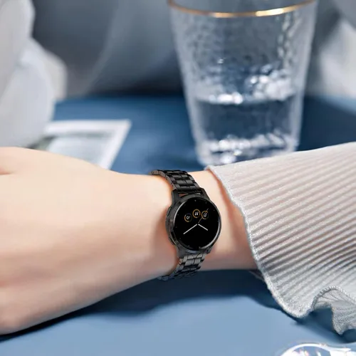 Vista 4 de YEEJOK Vivoactive - Correa de metal 4S, Venu 3S/2S, compatible con correas de reloj Fossil de 0.709 in, correa de acero inoxidable esmaltado