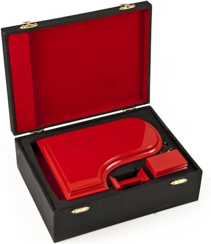 Vista 4 de Sofisticado piano musical en miniatura de 18 notas Piano de cola rojo brillante con banco Muchas canciones para elegir Ave Maria, Schubert