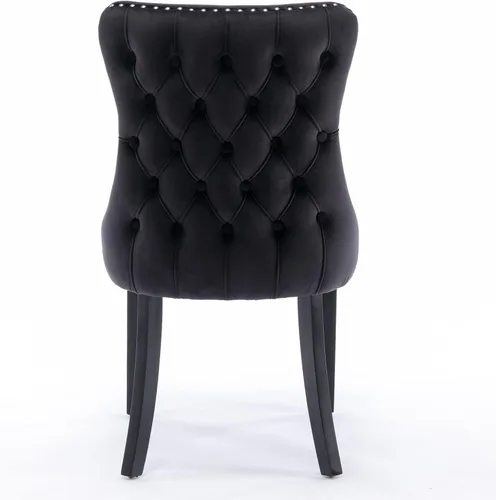 Vista 9 de Wing-Back Dining Chairs Set of 2 with Backstitching Nailhead Trim and Solid Wood Legs, American Design Upholstered Chair for Dining Room Table &