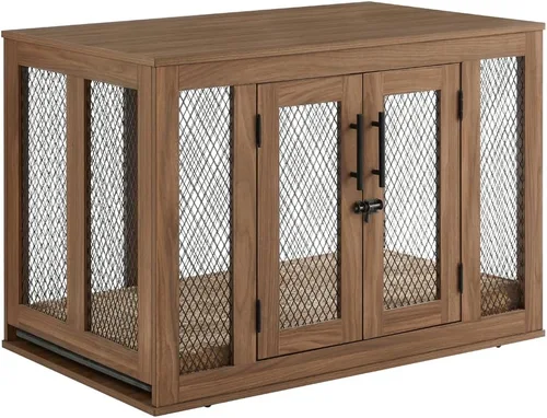 Vista 9 de unipaws Mueble pequeño para jaula de perros con bandeja para perros, gatos, mini cerdos, conejos, estética interior, perrera moderna y decorativa