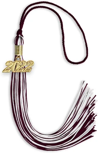Vista 349 de Endea Graduation - Borla de doble color mixto con fecha dorada (negro/dorado antiguo, 2021)